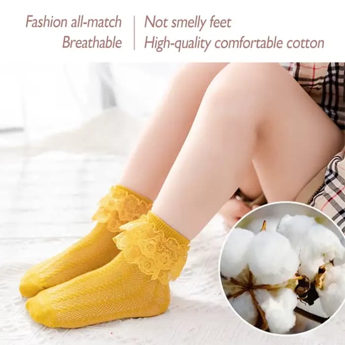 Chaussettes en dentelle à volants pour bébés filles