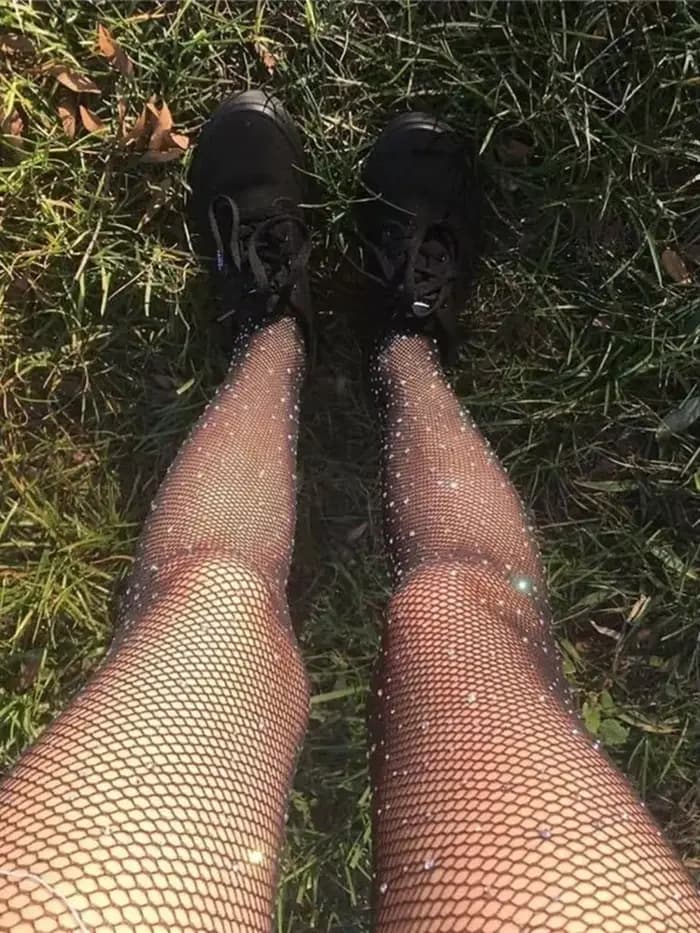 Bas résille brillants pour femmes