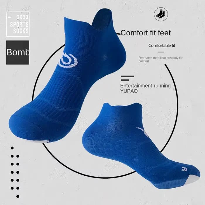Chaussettes de sport pour hommes, chaussettes de course, semelle massante, chaussettes fines toutes saisons, respirantes, séchage rapide, chaussettes de marathon à la cheville