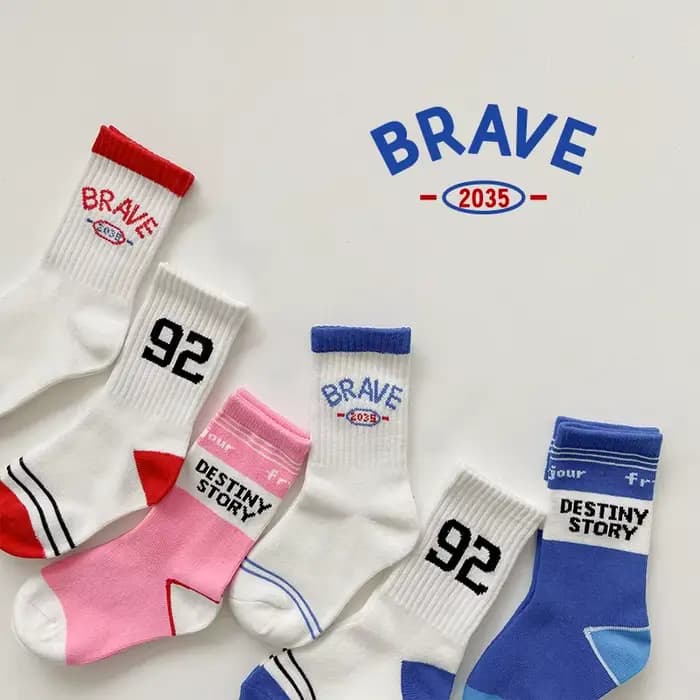 3 paires de chaussettes pour enfants garçons filles mode lettres chiffres