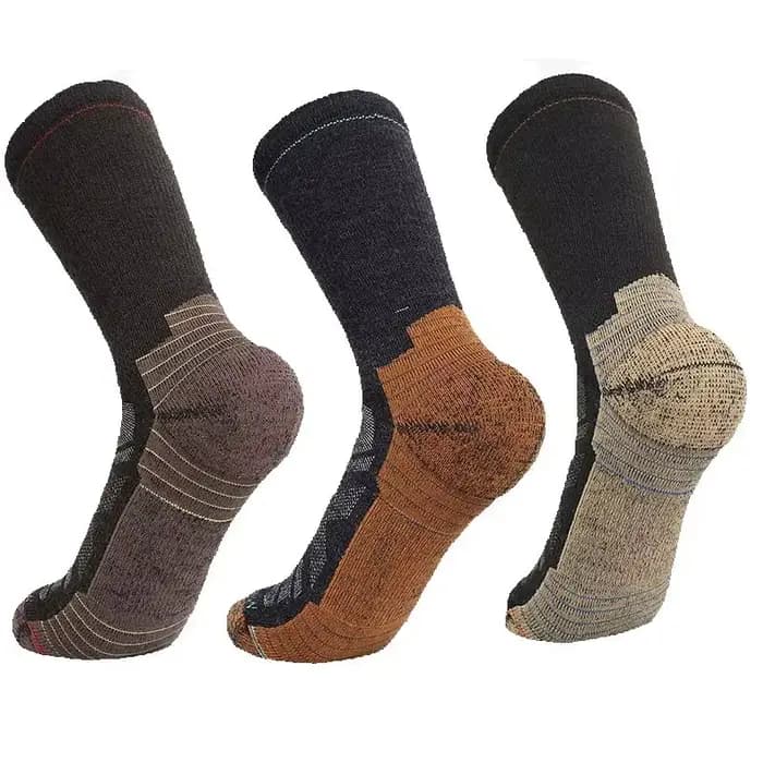 3 paires de chaussettes de randonnée en laine mérinos pour hommes et femmes