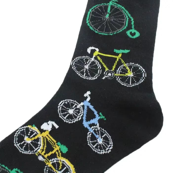 Chaussettes pour hommes tendance, motif amusant de vélo, pizza, basket-ball