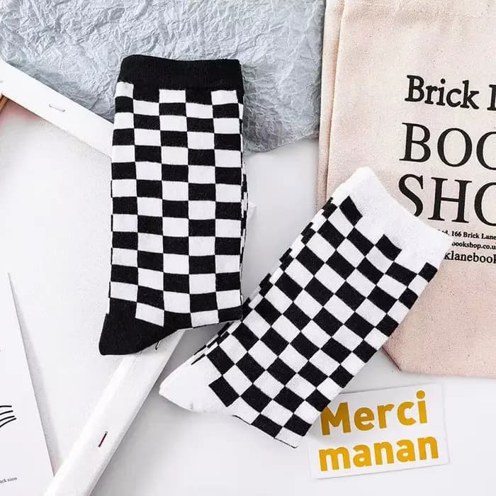 2 paires de chaussettes à motifs en damier pour femmes, Design à la mode, douces, confortables, absorbant la sueur, respirantes, décontractées pour Couple