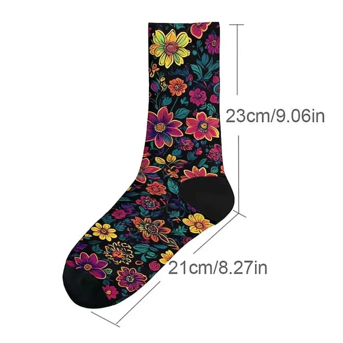 Chaussettes tricotées vintage fun floral pour hommes