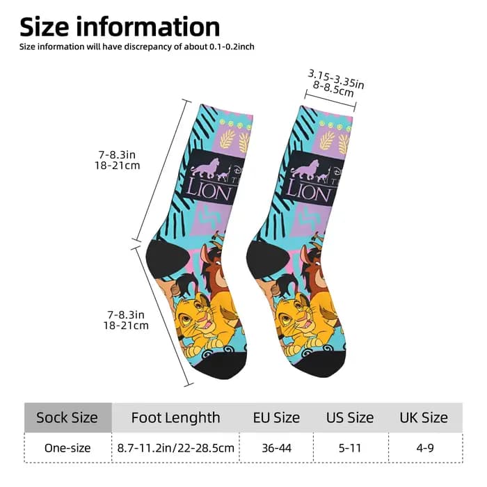 Roi Lion Simba Nala Timon Pumbaa Zazu Rafiki bas hommes chaussettes doux Vintage chaussettes printemps escalade Slip graphique chaussettes cadeau
