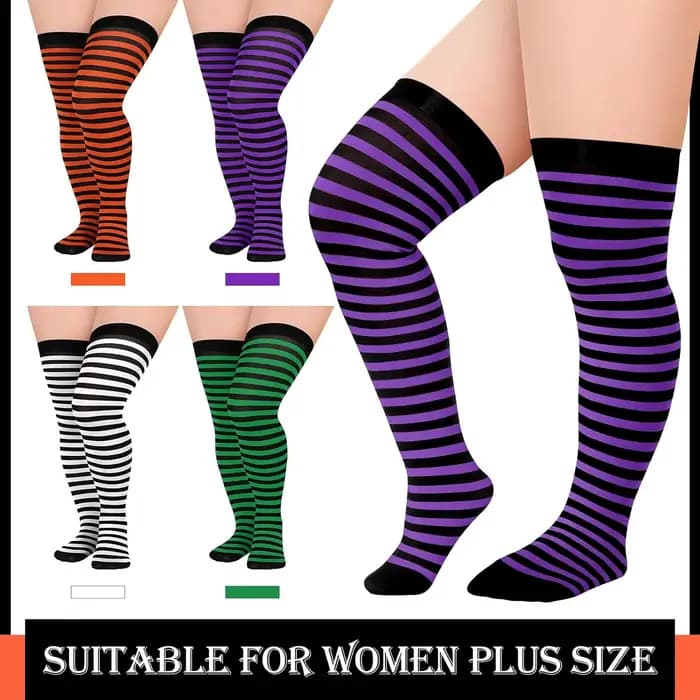 Chaussettes hautes d'halloween grande taille pour femmes