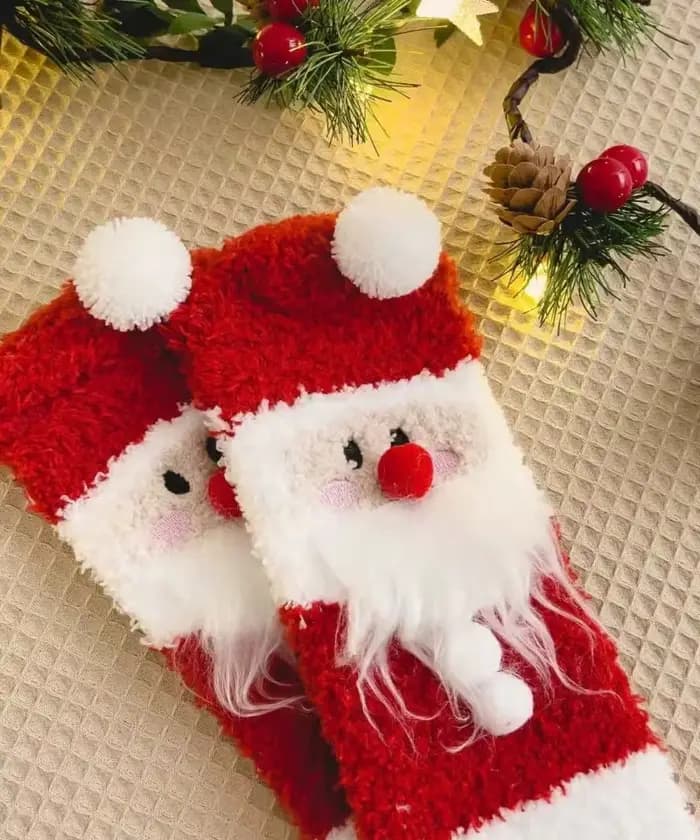 Art Jacquard thème de noël épais velours équipage chaussettes livraison directe femmes hiver chaud père