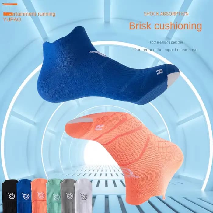 Chaussettes de sport pour hommes, chaussettes de course, semelle massante, chaussettes fines toutes saisons, respirantes, séchage rapide, chaussettes de marathon à la cheville