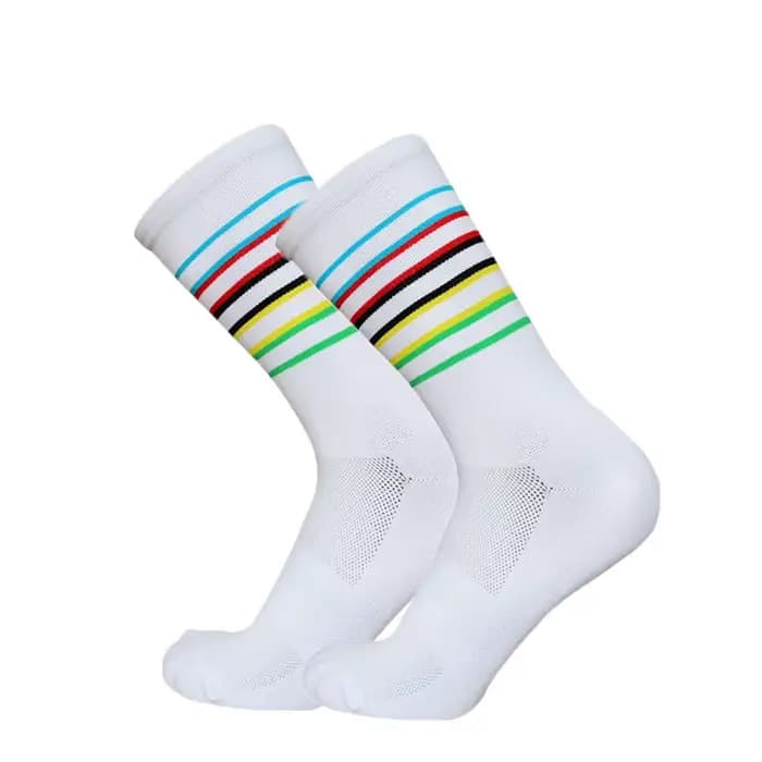 Cyclisme 2025 coloré nouveau Champion hommes nouvelles rayures femmes sport respirant chaussettes Compression vélo