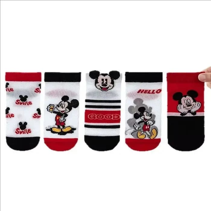 5 paires Mickey enfants chaussette été maille respirant garçon chaussettes courtes drôle enfant dessin animé