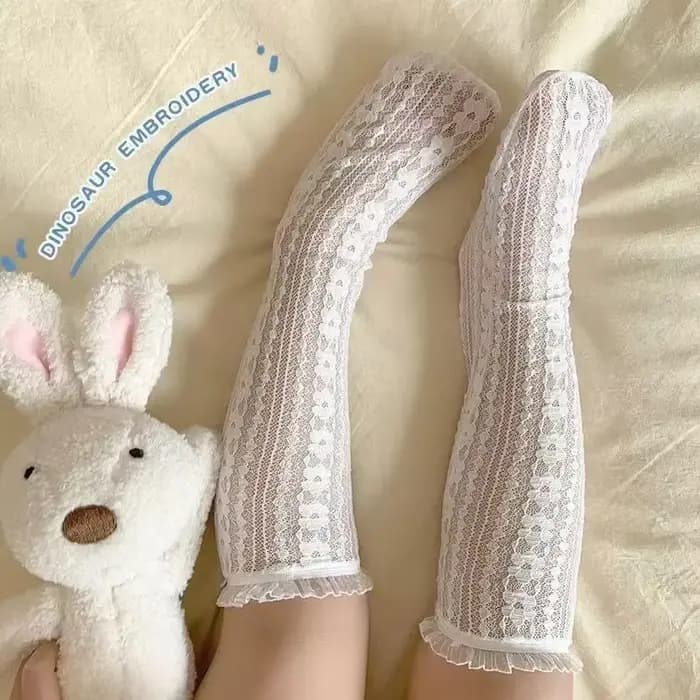 AdtosLovely-Bas en dentelle longueur genou pour filles, style royal, doux, princesse, chaussettes pour tout-petits, jolies fleurs, chaussette Lolita japonaise