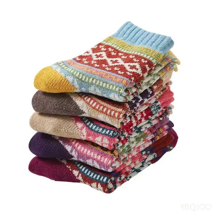 Femmes chaussettes automne hiver à la mode rétro ethnique