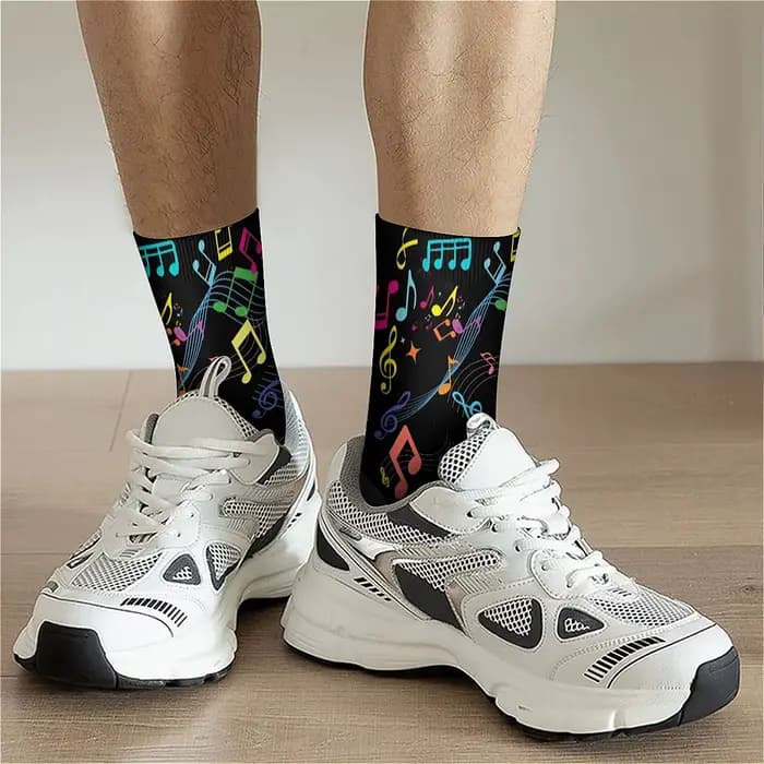 Notes de musique chaussettes Vintage rue Hip Hop nouveauté