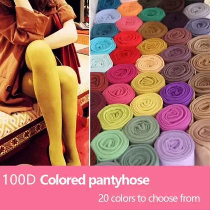 Collants, bas, leggings et pantalons-chaussettes pour femmes, noirs, printemps automne, colorés, sexy, Lolita, couleurs bonbon, Kawaii, Gothic