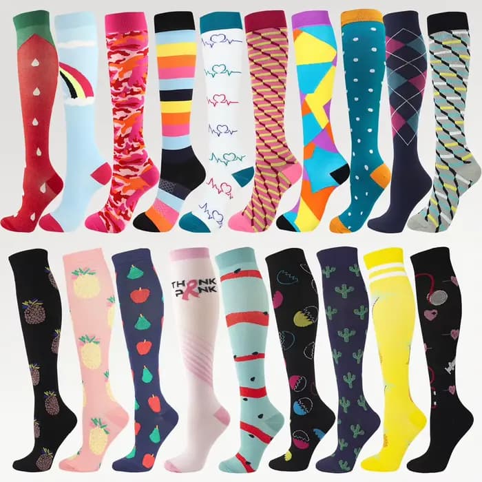 3 paires de chaussettes de Compression de couleur aléatoire pour femmes