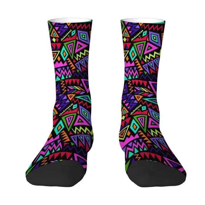 Chaussettes pour hommes à motifs géométriques colorés