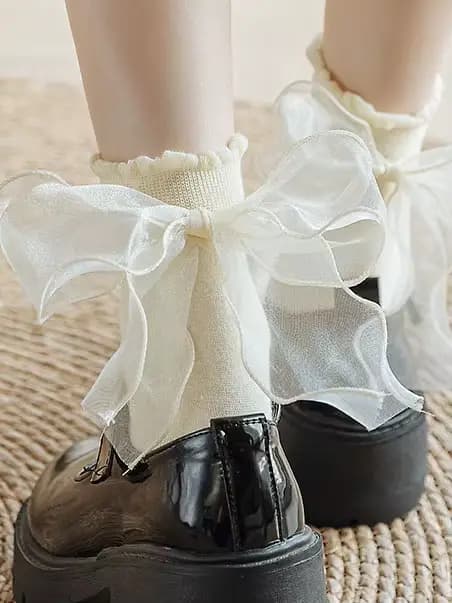 Chaussette Antibactérienne en Dentelle pour Femme