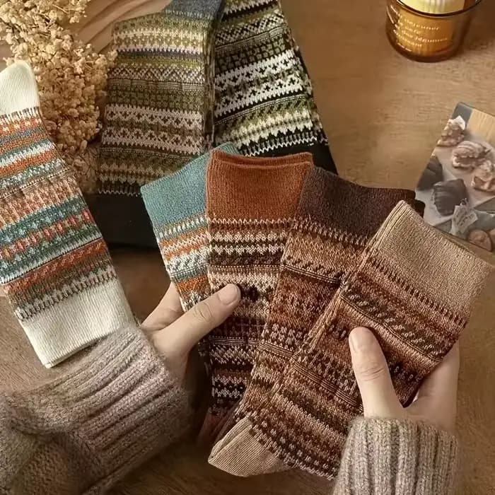 Chaussettes mi-mollet pour femme – Style ethnique