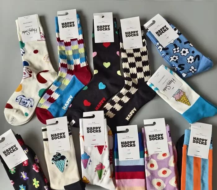 Happy Socks – chaussettes amusantes unisexes en coton peigné doux