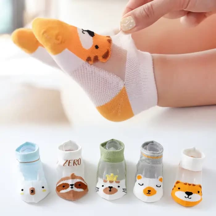 Chaussettes d'été en coton à carreaux pour bébé