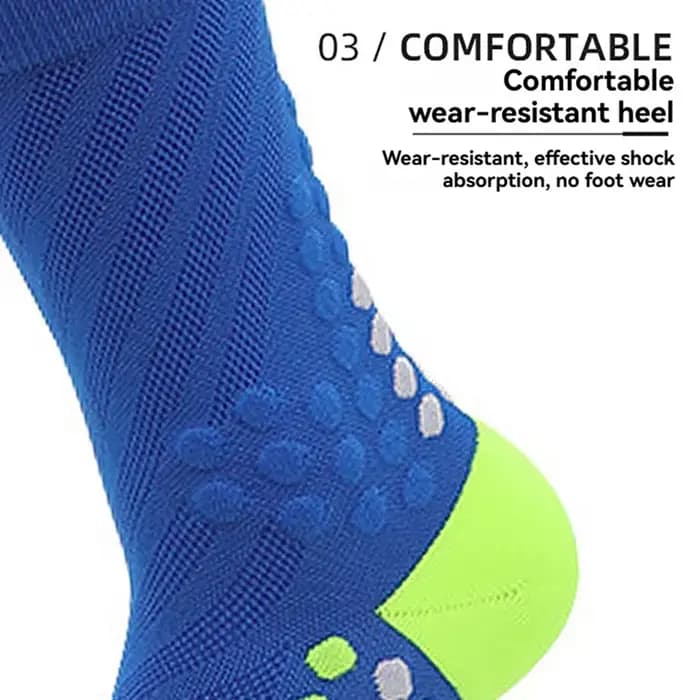 Chaussettes de compression pour la course à pied, chaussettes de sport colorées pour marathon, pour homme, femme, adulte, adolescent, cyclisme
