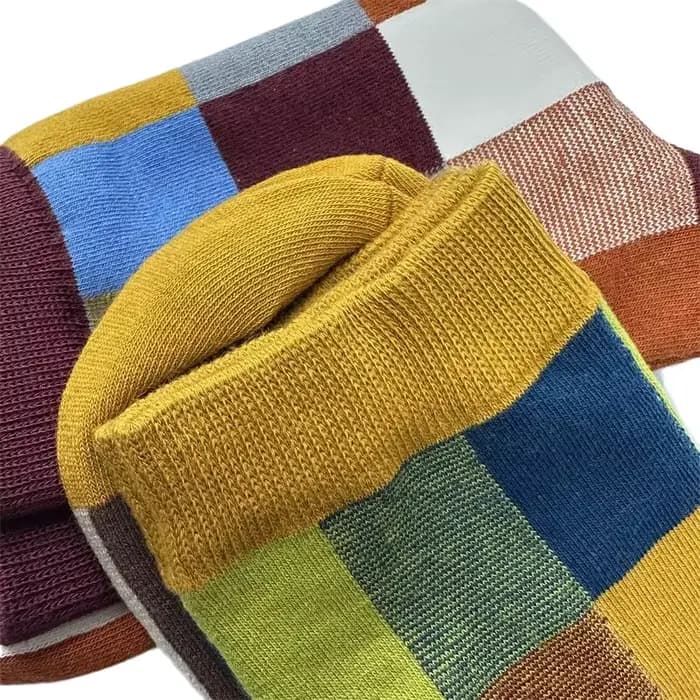 5 paires/chaussettes en coton peigné pour hommes printemps et automne chaussettes de Compression mode coloré carré