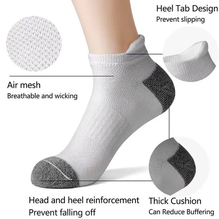AOTOLK 6/12 paires coton homme et femme chaussettes sport couleur unie