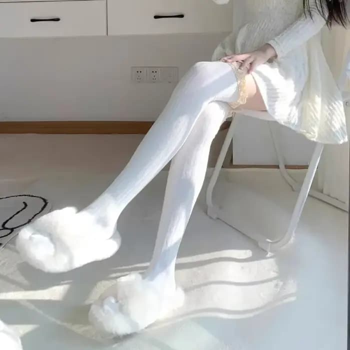 Lolita-Chaussettes longues en dentelle sexy pour femmes