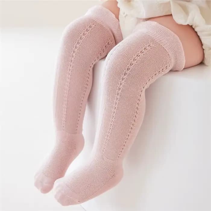 Chaussettes longues ajourées pour bébé, maille respirante en coton désossé, chaussettes hautes d'été pour nouveau-né, filles et garçons de 0 à 2 ans