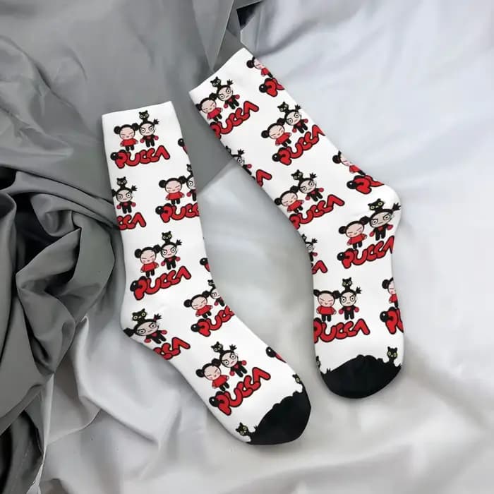 Chaussettes longues Pucca et Garu pour hommes et femmes