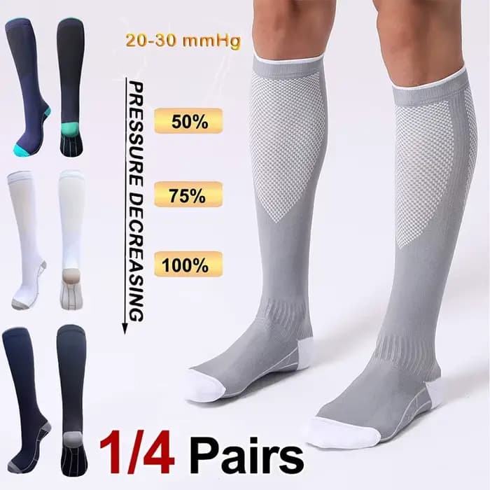 1/4 paires de chaussettes de Compression pour hommes et femmes