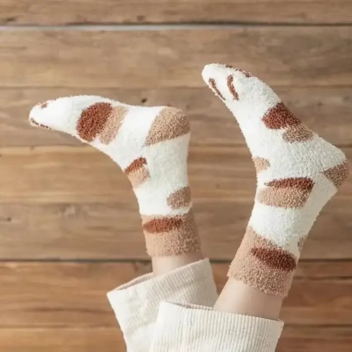 Chaussettes floues pour femmes hiver chaud doux confortable moelleux microfibre maison pantoufle de couchage