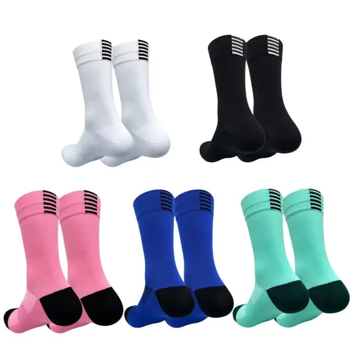 Chaussettes de cyclisme et de course à séchage rapide, mi-mollet, pour hommes et femmes, sport et fitness, modèle tube.