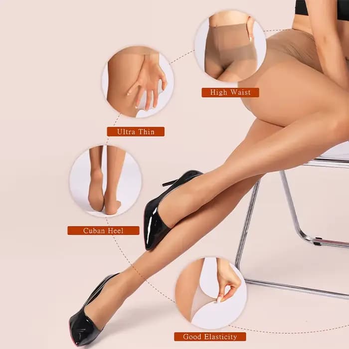 Collants transparents à couture arrière 20D pour femmes