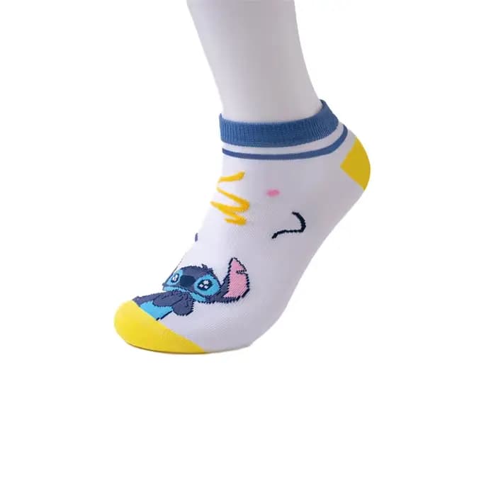 Bandai 5 paire/pack Anime Lilo Stitch série chaussettes point thème cheville chaussette