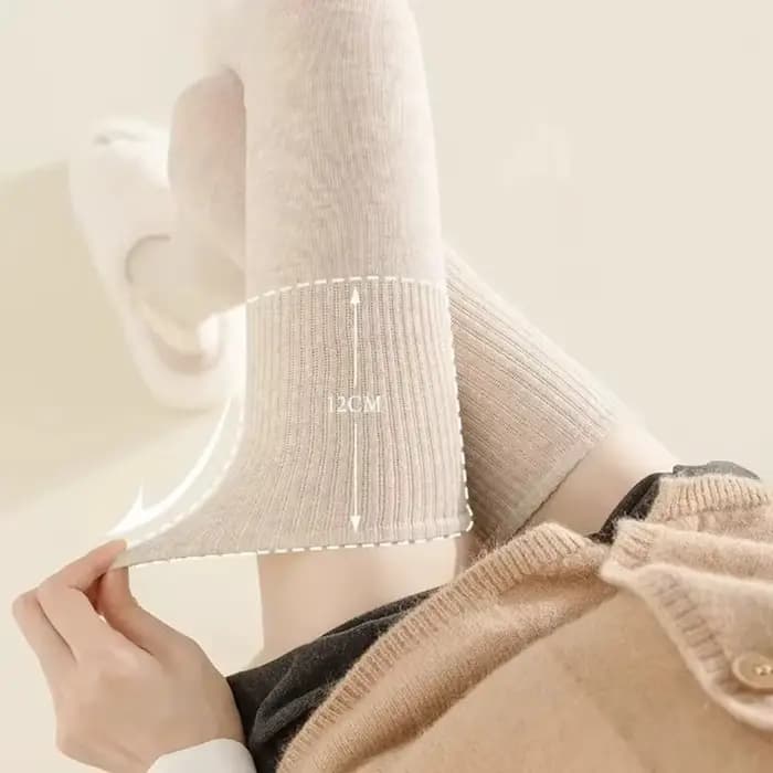 Chaussettes hautes d'hiver pour femmes, longueur 100 cm, style JK Lolita, couleur unie, au-dessus du genou, en velours fin
