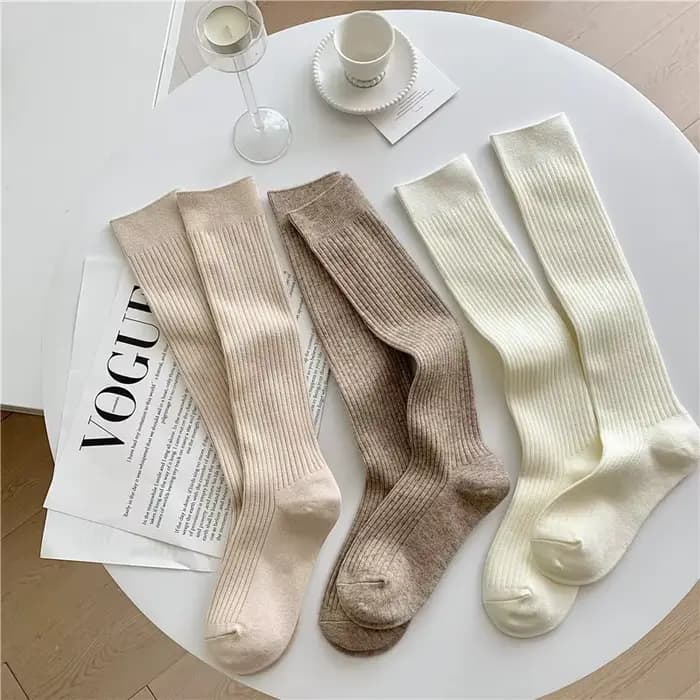 Chaussettes en laine mérinos 100% pour femmes, chaussettes en tricot de couleur unie, chaussettes rembourrées chaudes, leggings pour femmes, nouveauté 2025