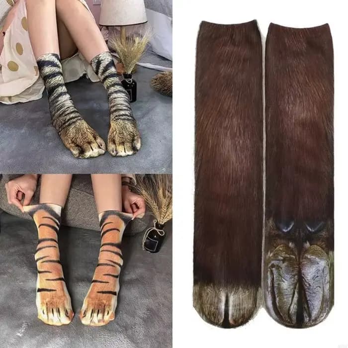 Adulte Unisexe Casual Funny Animal à motifs d'équipage à motifs 3D Patrelles Animal Print Middle Tube Chaussettes Noël Gift