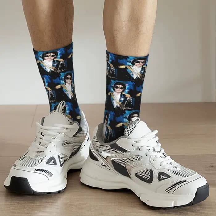 Michael 1984 Grammys Jackson Pop Art Portrait chaussettes Harajuku bas toutes saisons