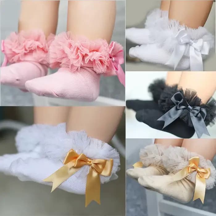 Chaussettes hautes à fleurs pour bébé, chaussettes courtes à la cheville, princesse, nœud papillon, dentelle, coton, pour bébés filles, enfants, garniture à volants, grands enfants