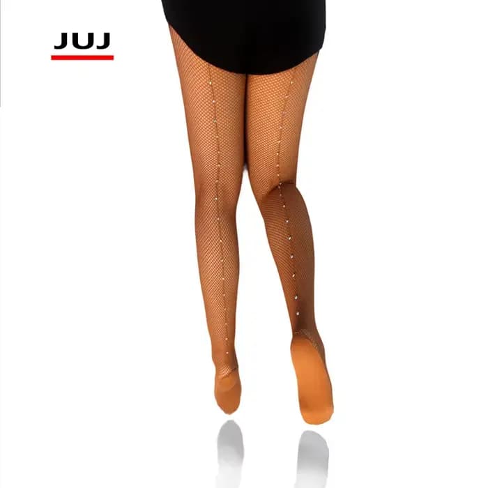 Collants résille professionnels en biscuits pour femmes, bas élastiques, ligne arrière, fil dur, salle de Rhet danse latine
