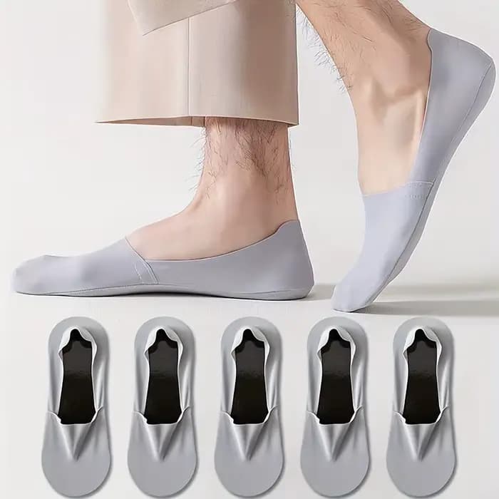 5 paires de chaussettes fines antidérapantes sans couture pour hommes