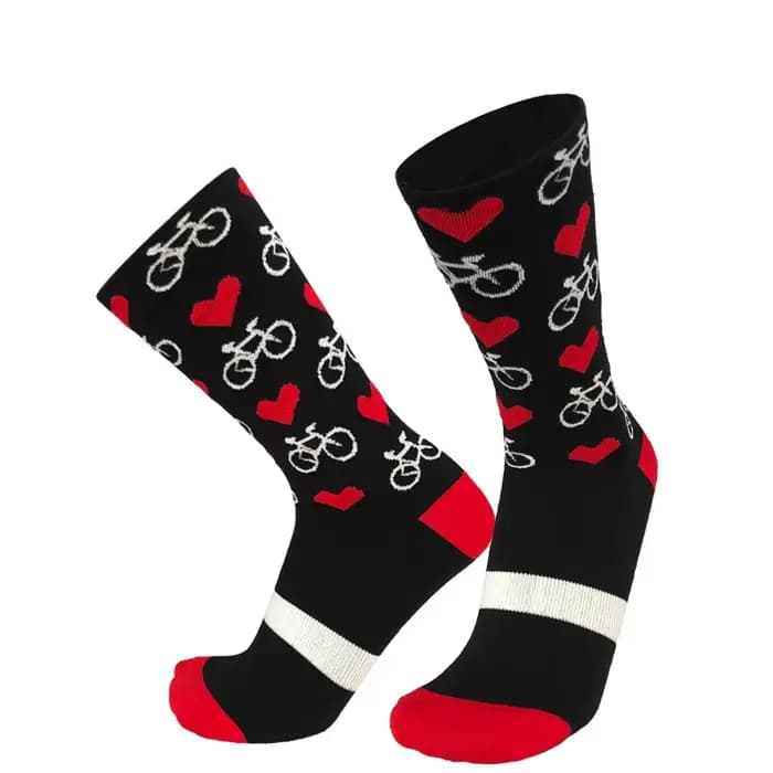 Chaussettes de Sport professionnelles professionnelles pour hommes et femmes, chaussettes de vélo de route à Compression, de course, à motif de cœur, nouvelle collection