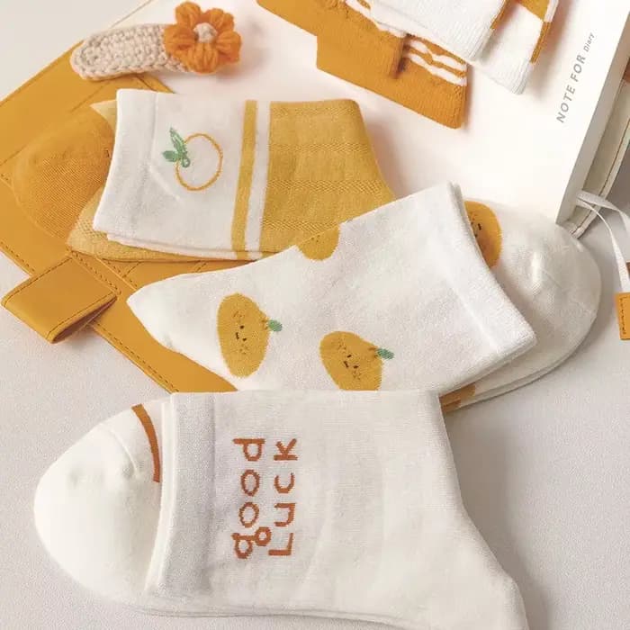 Chaussettes tube jaune pour femme