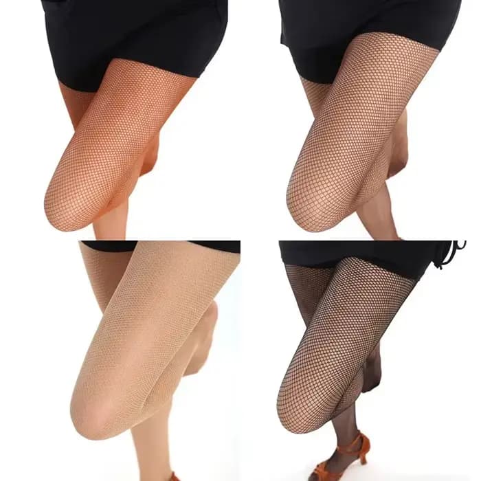 Collants résille grande taille femmes professionnel renforcé entrejambe et orteil danse latine collants Sexy bonneterie transparente pour danseuse