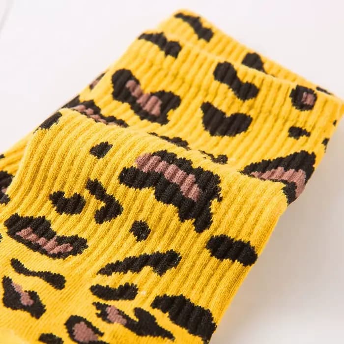 Chaussettes à imprimé léopard pour femmes et filles, Streetwear, Harajuku, Sexy, Mignon, Kawai, Style coréen, Skate, Court, Mode, Printemps, Automne, Nouveau