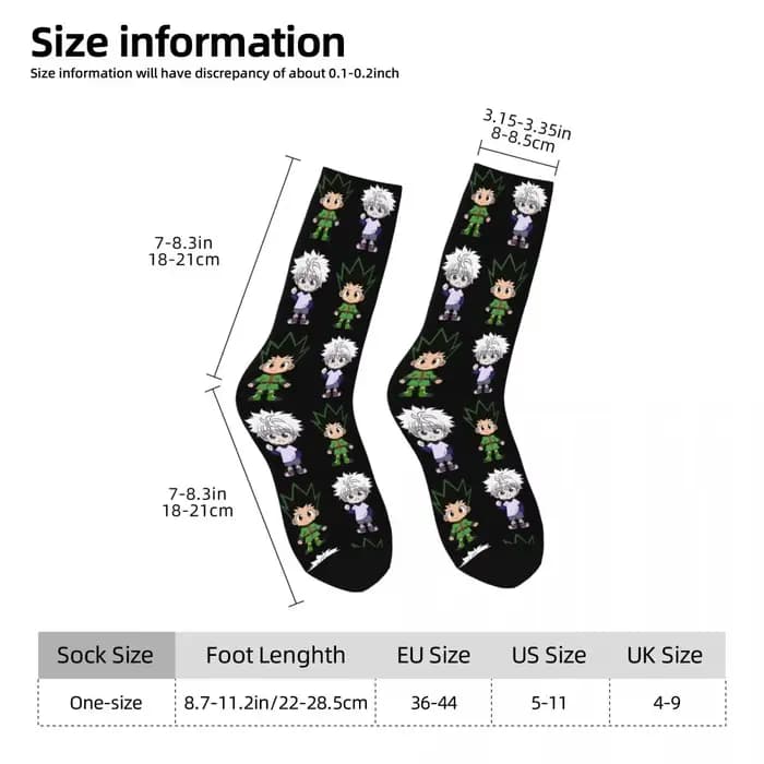 Chaussettes à tube moyen Hunter X Hunter pour hommes et femmes