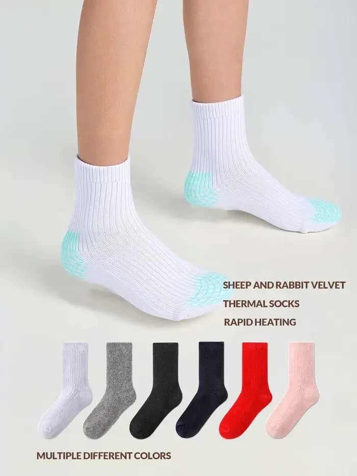 1 paire de chaussettes en cachemire épaisses et chaudes