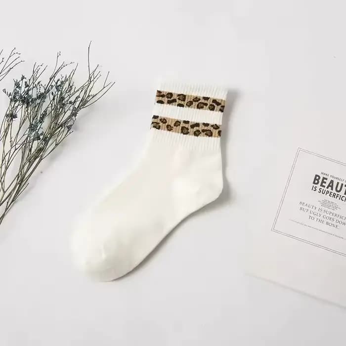 2 paires de chaussettes mi-tube pour femmes, imprimé léopard tacheté, à la mode, pour filles, nouveauté, motif Animal, Style japonais, printemps et été