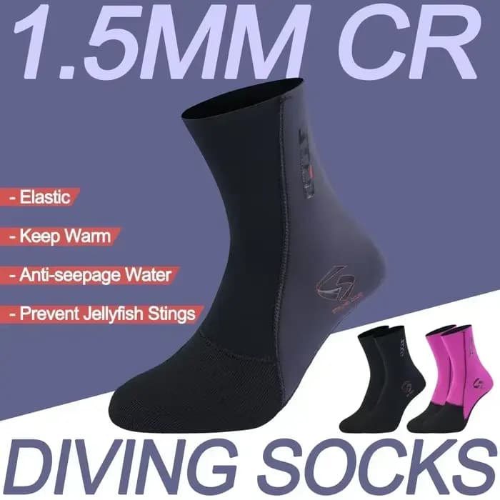 1 paire de chaussettes de plongée en néoprène pour hommes et femmes